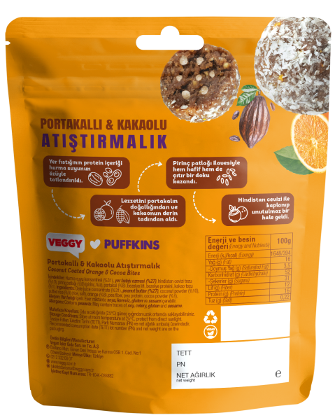 Puffkins Portakallı Kakaolu Atıştırmalık (75g)