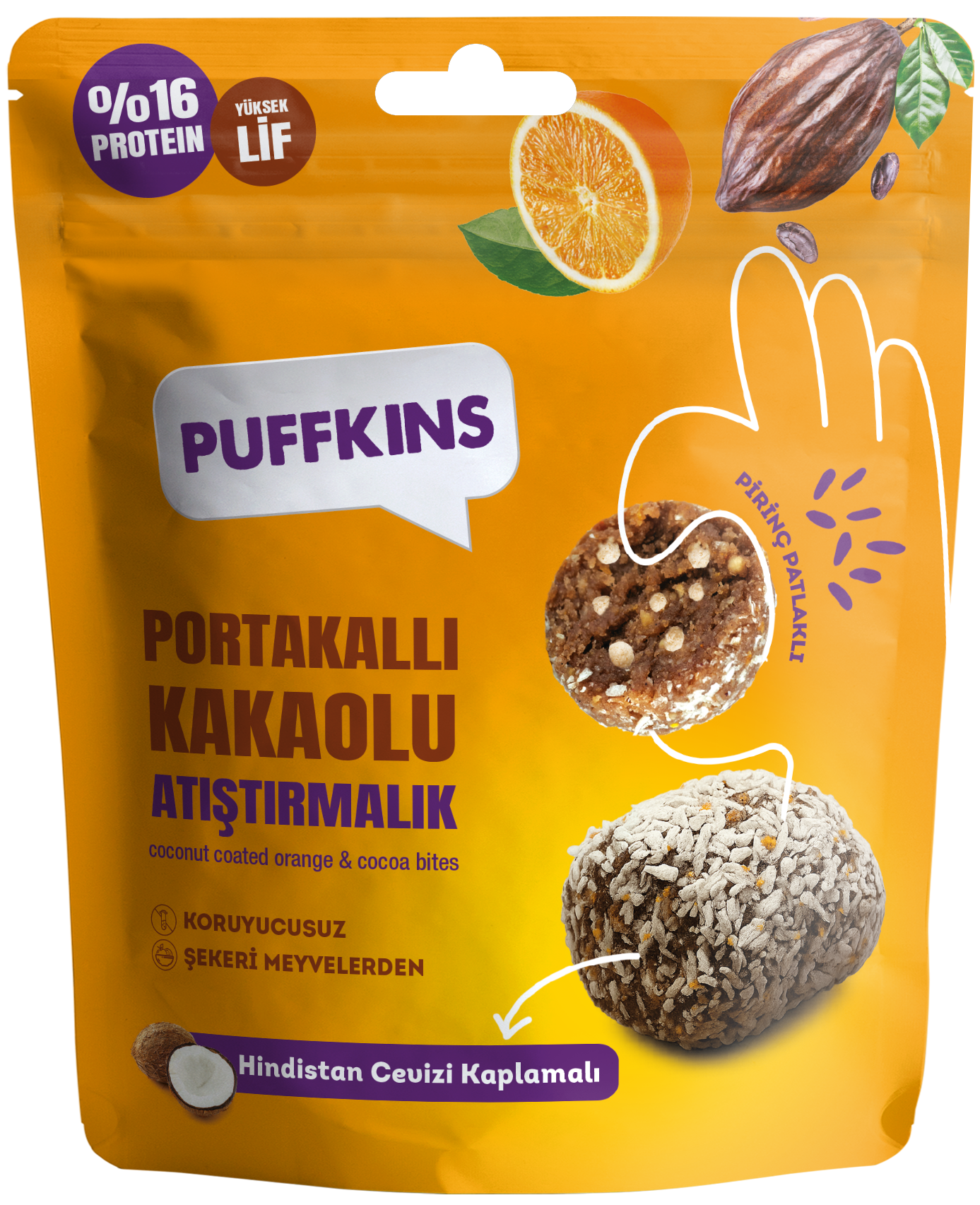 Puffkins Portakallı Kakaolu Atıştırmalık (75g)