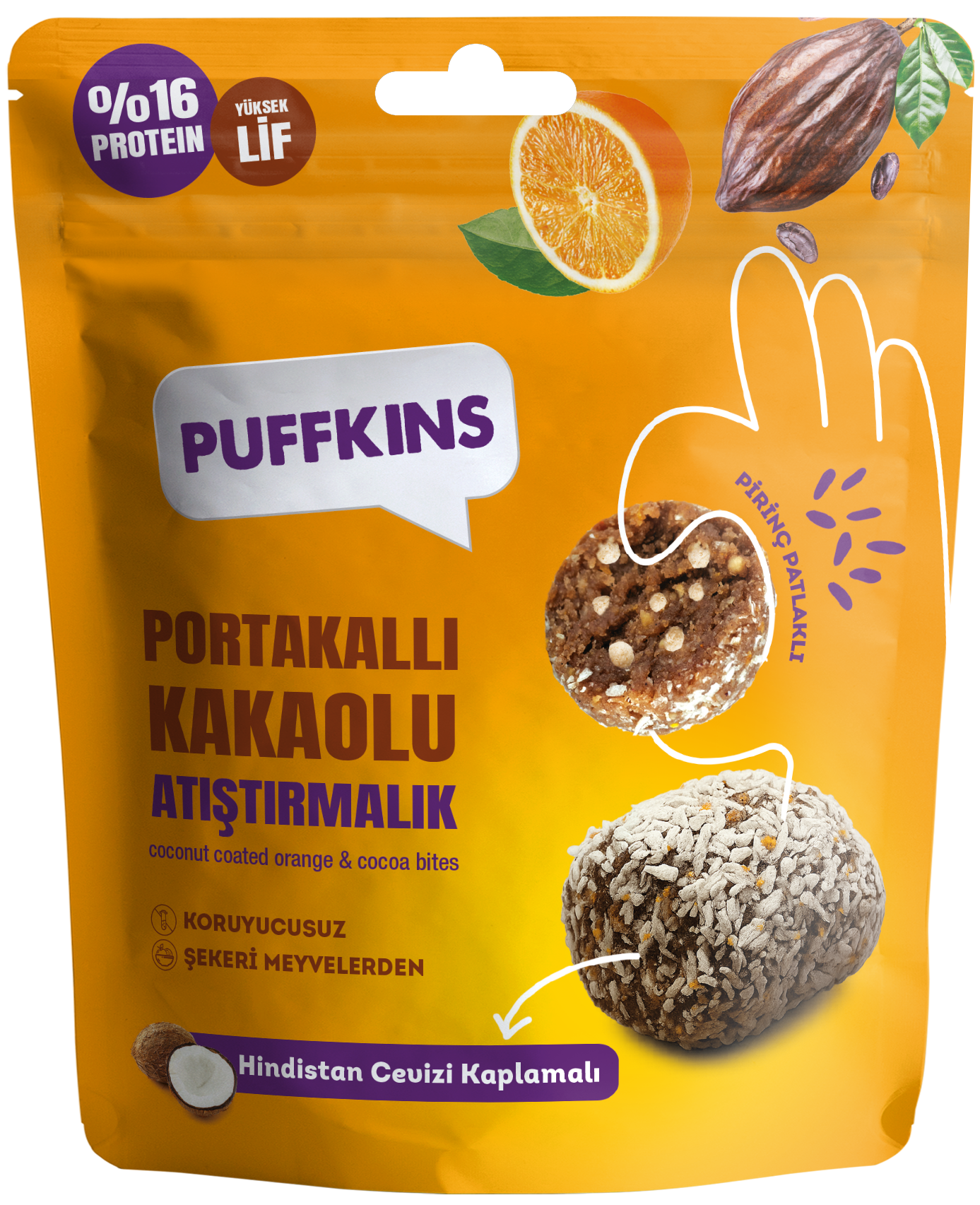 Puffkins Portakallı Kakaolu Atıştırmalık (75g)