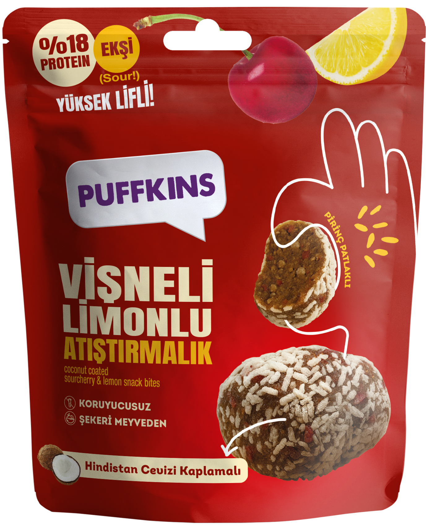 Puffkins Vişneli Limonlu Atıştırmalık (75g)