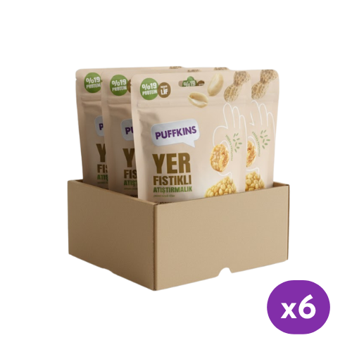6x Puffkins Yer Fıstıklı Atıştırmalık (75g)