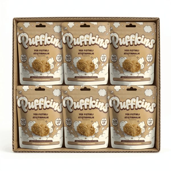 6x Puffkins Yer Fıstıklı Atıştırmalık (75g)